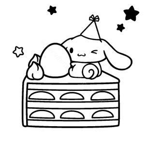 Cinnamoroll Sitting On A Piece Of Cake