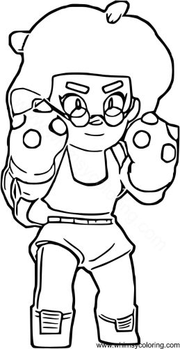 Rosa Brawl Stars coloring picture black and white