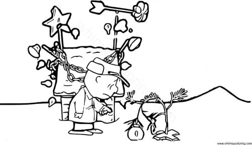 Charlie Brown with wilted Christmas tree Charlie Brown with wilted Christmas tree