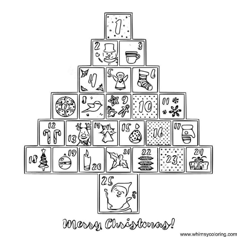 25 Free Christmas Advent Coloring Pages To Print - Whimsy Coloring