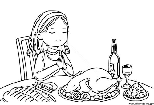 Girl Praying On Thanksgiving Day Girl Praying On Thanksgiving Day