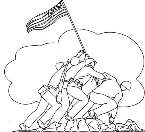 Iwo Jima Flag Raising coloring page Iwo Jima Flag Raising coloring page