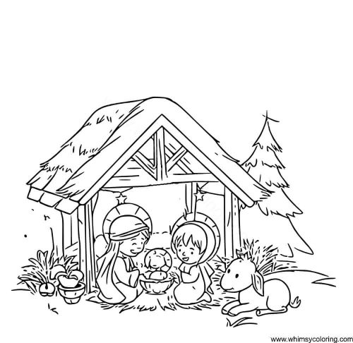 Jesus birth coloring page Jesus birth coloring page