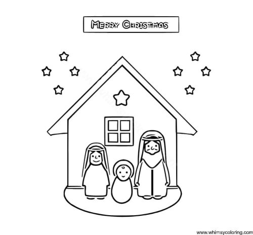 Nativity scene coloring page Nativity scene coloring page