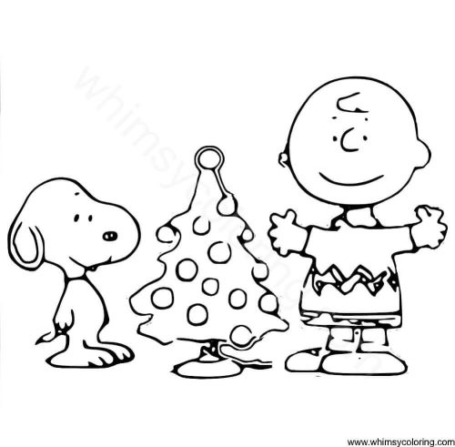 Snoopy and Charlie with a Christmas tree Snoopy and Charlie with a Christmas tree