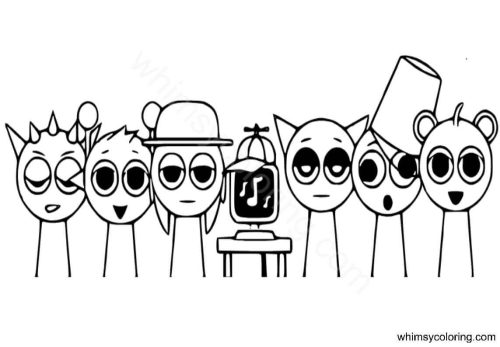 Sprunki coloring pages printable