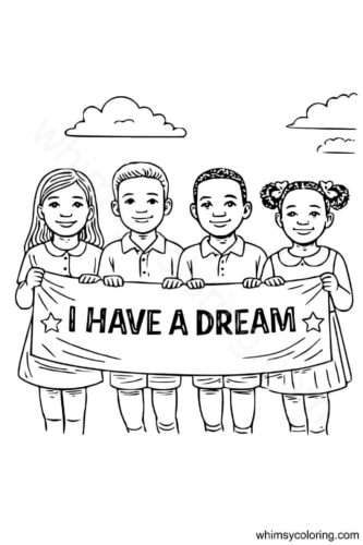 MLK Day Parade coloring page MLK Day Parade coloring page
