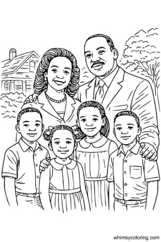 Martin Luther King Jr family coloring page Martin Luther King Jr family coloring page
