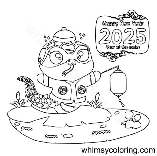 Snake celebrating Chinese New Year