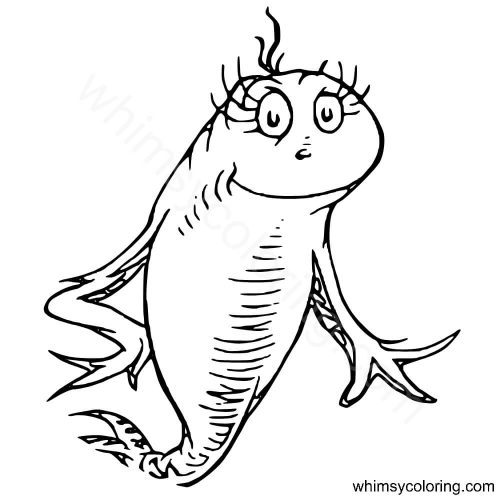 Blue Fish from Dr Seuss book coloring page Blue Fish from Dr Seuss book coloring page