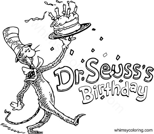 Dr Seuss birthday coloring pages Dr Seuss birthday coloring pages