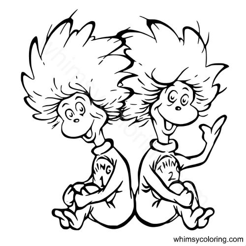 Thing 1 Thing 2 coloring page Thing 1 Thing 2 coloring page
