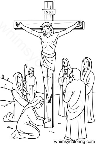 12th Station of Cross coloring page 12th Station of Cross coloring page