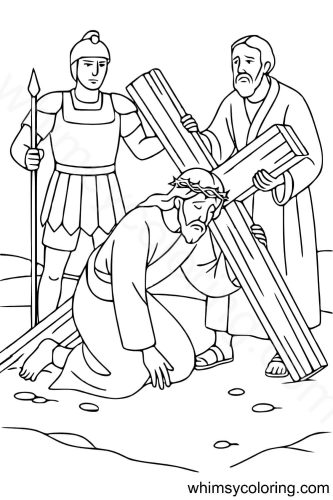 7th Station of Cross coloring page 7th Station of Cross coloring page