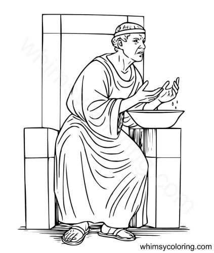 Pilates washing his hands coloring page Pilates washing his hands coloring page