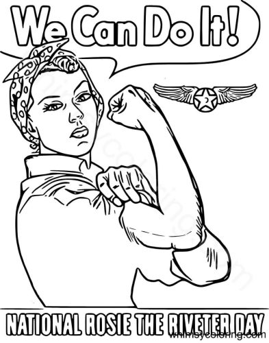 Rosie the Riveter coloring page Rosie the Riveter coloring page