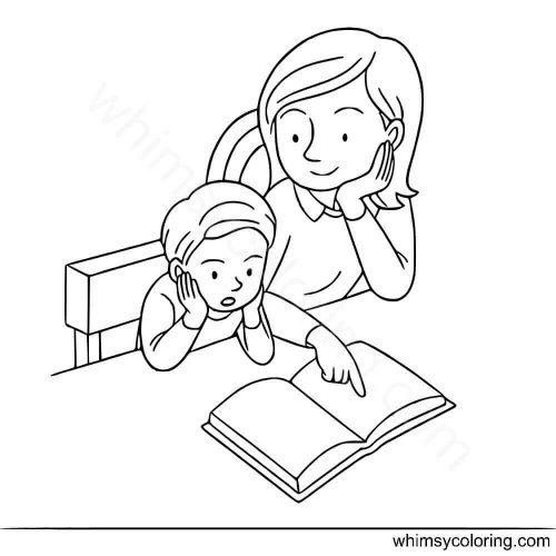 Teacher student coloring page Teacher student coloring page