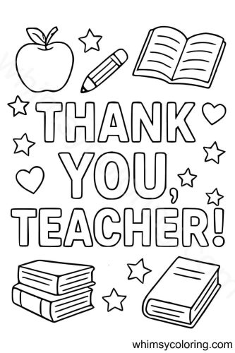 Thank you teacher coloring page Thank you teacher coloring page