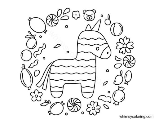 Cinco De Mayo pinata coloring pages