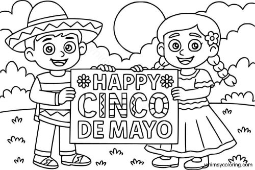 Happy Cinco De Mayo coloring sheets