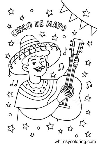 Mariachi band coloring page