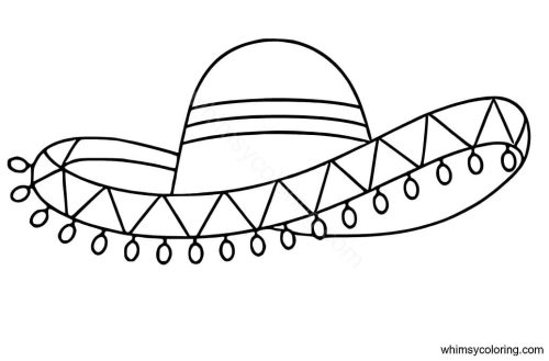 Mexican hat sombrero coloring page