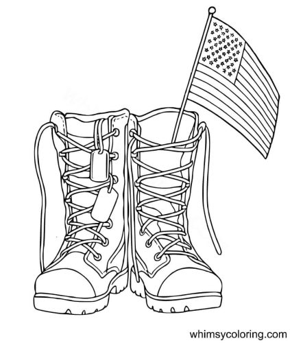 Soldier boots coloring page Soldier boots coloring page