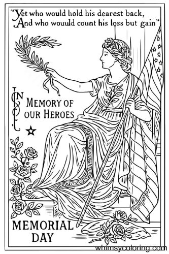 Vintage memorial day coloring page Vintage memorial day coloring page