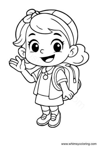Girl's first day at school Girl's first day at school