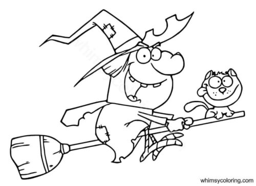 Cartoon witch coloring page Cartoon witch coloring page