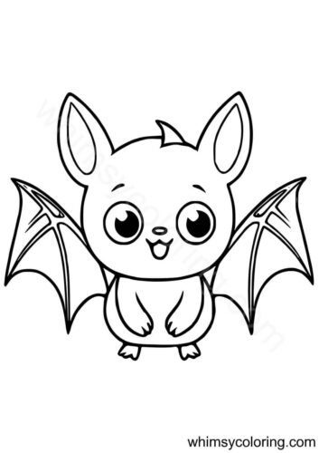 Cute Halloween bat coloring page Cute Halloween bat coloring page