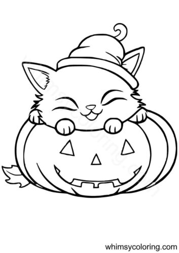 Cute Halloween coloring PDF Cute Halloween coloring PDF