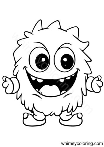 Cute monster coloring page Cute monster coloring page