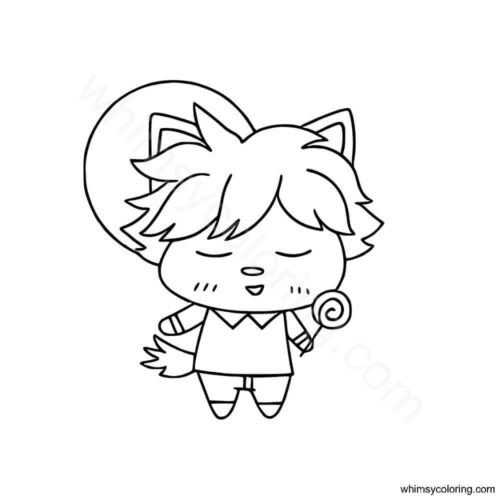Cute werewolf coloring page