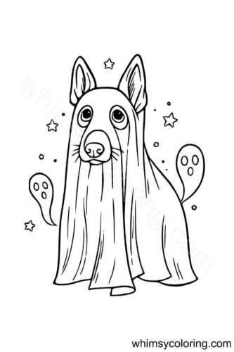 Dog dressed as a ghost for Halloween Dog dressed as a ghost for Halloween