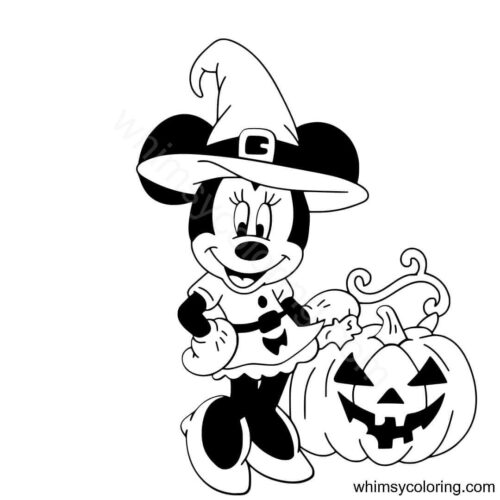 Minnie Mouse with her Jack o lantern 