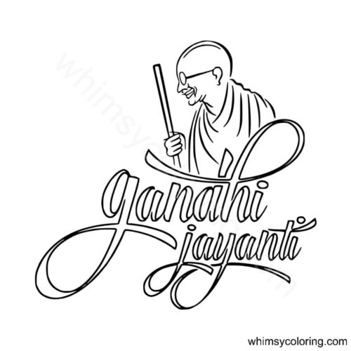 Gandhi Jayanti coloring page