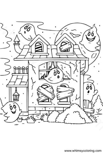 Ghost In The Haunted House coloring page Ghost In The Haunted House coloring page