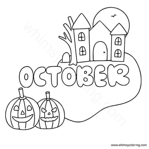 Halloween Haunted House coloring page Halloween Haunted House coloring page