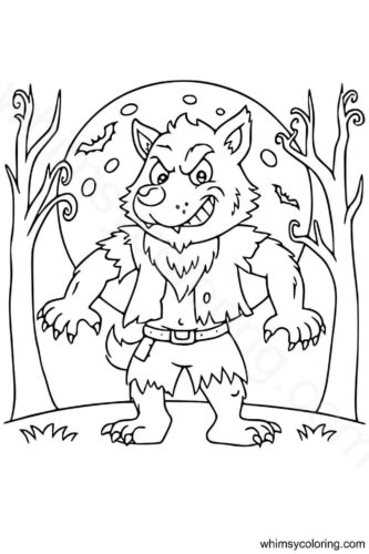 Halloween Werewolf Coloring Page