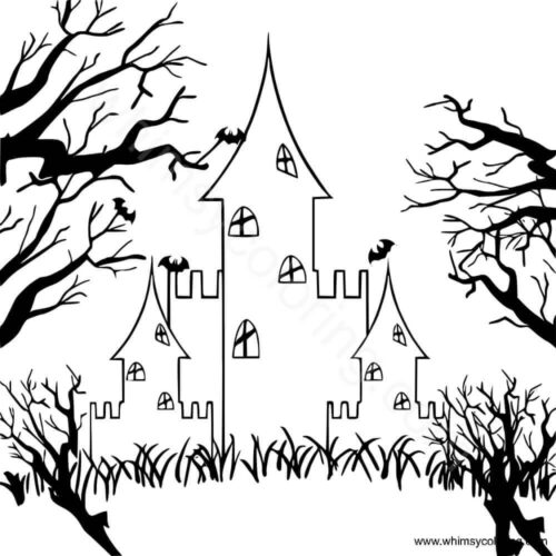 Haunted Castle Coloring Page Haunted Castle Coloring Page