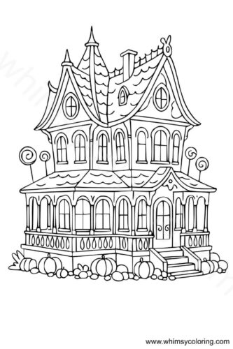 Haunted House Decorated With Lollipops Haunted House Decorated With Lollipops