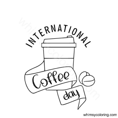International Coffee Day coloring page