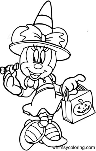 Minnie Mouse Halloween coloring page