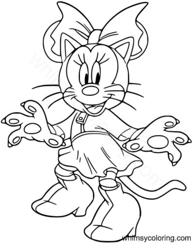 Minnie Mouse dressed as a bat for Halloween