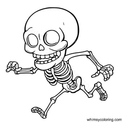 Skeleton running coloring page Skeleton running coloring page