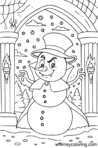 Snowman vampire coloring page Snowman vampire coloring page