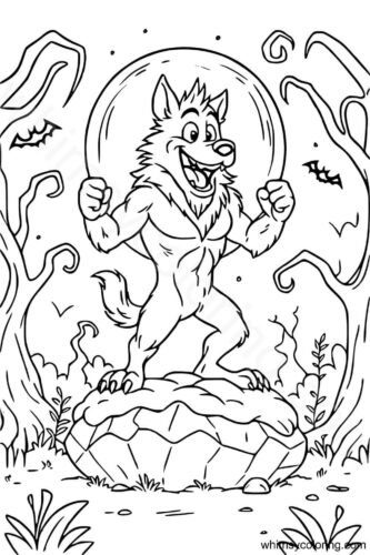 cartoon Werewolf coloring page