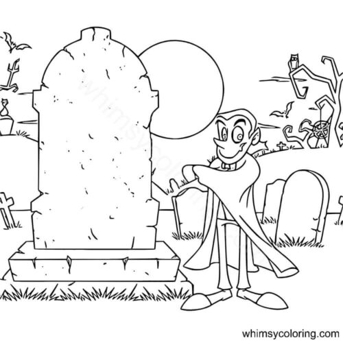 Vampire standing near gravestone Vampire standing near gravestone