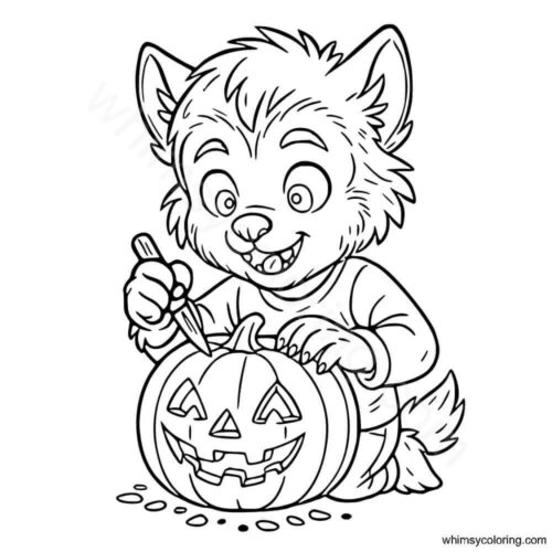 Werewolf carving Jack o lantern